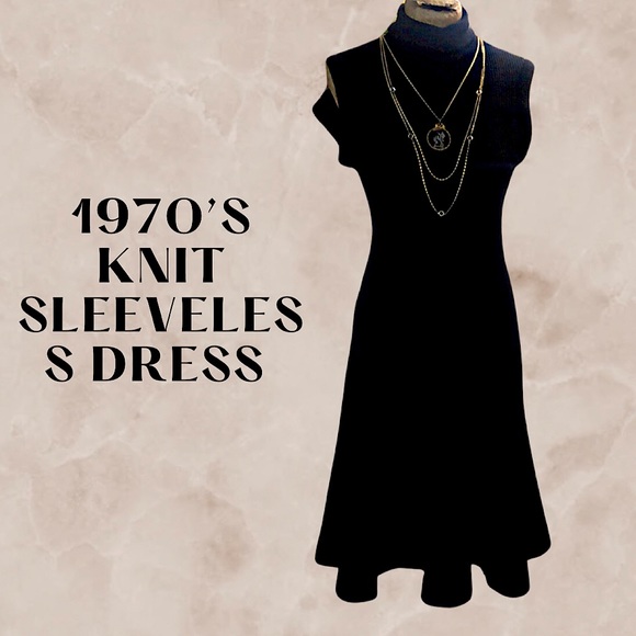 ACT III Dresses & Skirts - Vintage sleeveless, turtleneck, ribbed knit dress- zipper in back - Act III